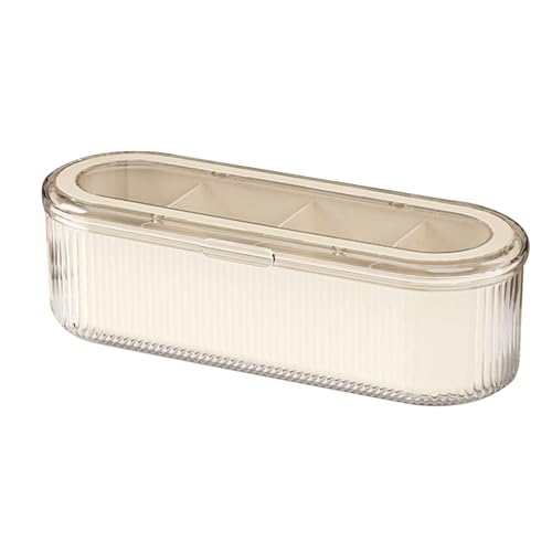 VALINK Caja de belleza de gran capacidad, organizador de brochas de maquillaje, organizador de esponjas de maquillaje transparente, 27 x 9 x 8 cm