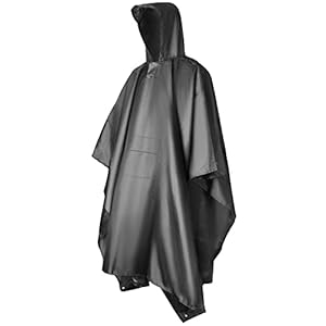 FLOWTRIC Hiker Regenponcho, 3-in-1 multifunctionele regencape voor kamperen, wandelen, winddicht, reflecterende regenjas als fietponcho en outdoorkleding voor festivals, vissen en wandelen