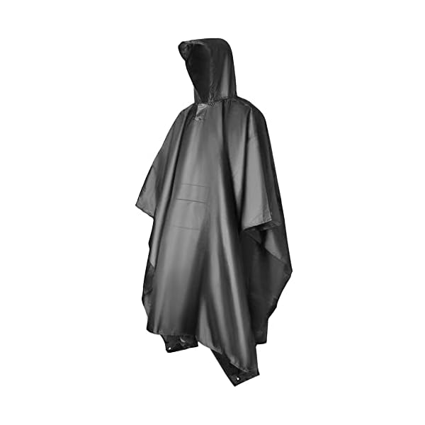 FLOWTRIC Hiker Regenponcho, 3-in-1 multifunctionele regencape voor kamperen, wandelen, winddicht, reflecterende regenjas als fietponcho en outdoorkleding voor festivals, vissen en wandelen