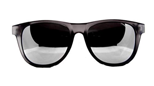 Blade Shades Sunglasses, Goalie Hockey Stick Sport 100% UV Protection Sunglasses, Hockey Gifts for Men, Women, Kids (White/Black Frame, Chrome Lens)