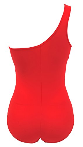 Runtlly Women's One Piece Swimsuits One Shoulder Plus Size Swimwear Bathing Suit with See Through Mesh Style - Image 4
