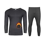 Conjunto de ropa interior térmica de 2 piezas: camisetas térmicas para hombre, parte inferior de longitud completa, conjunto largo John. La capa interior cepillada, ligera y elástica. Es ideal para primavera, otoño e invierno.