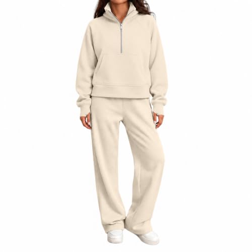 2 Piece Sets for Women Mock Neck Sweatshirt Elastic Waist Joggers Pants - image 2
