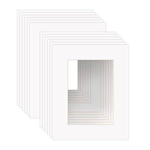 ZBEIVAN 8x10 White Picture Mats with Core Bevel Cut Frame Mattes for 5x7 Pictures- Pack of 12