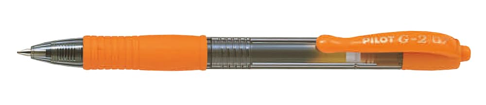 PILOT - G2-07 Gel Ink Rollerball Pen - Medium 0.7mm Tip - 12 x Orange