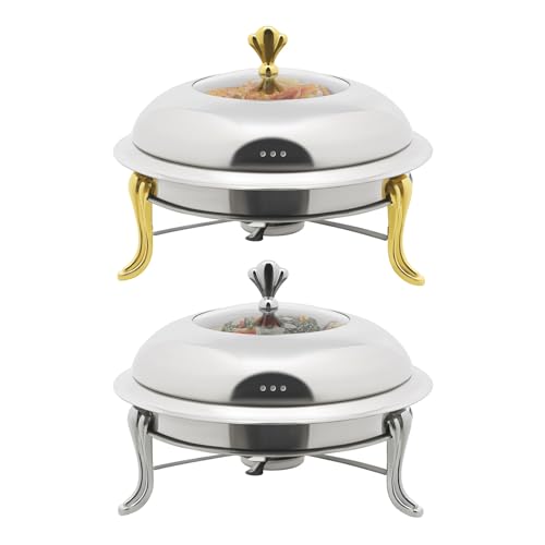 Chafing Dish Buffet - Set professionale rotondo scaldavivande in acciaio