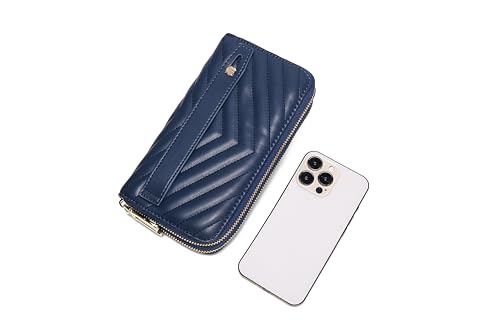 Image of Daisy Rose Dual Zipper Phone Clutch and Wallet for Women - RFID Blocking, PU Vegan Leather Multi-Card Organizer