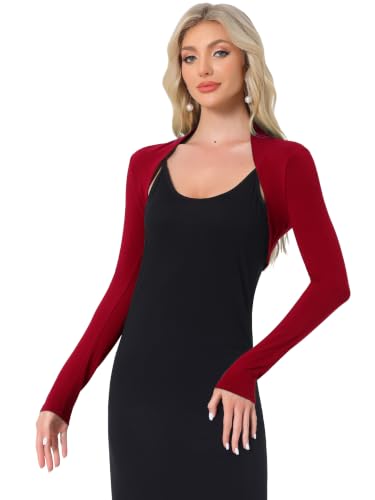 Image of Allegra K Elegant Shrugs for Women Long Sleeve Open Front Bolero Shrug