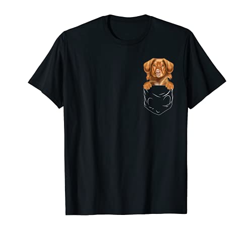 Dog In Pocket Duck Tolling Retrievers Funny Dog Lover T-Shirt, Black