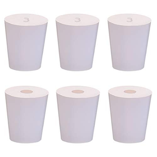 Tastebar Conical Silicone Stoppers, 6 Pcs:3pcs with Hole for Airlock Stopper and 3pcs without hole. Carboy Airlock Stopper, Silicone Rubber Plugs for Homebrewing Beer/Wine (3#)