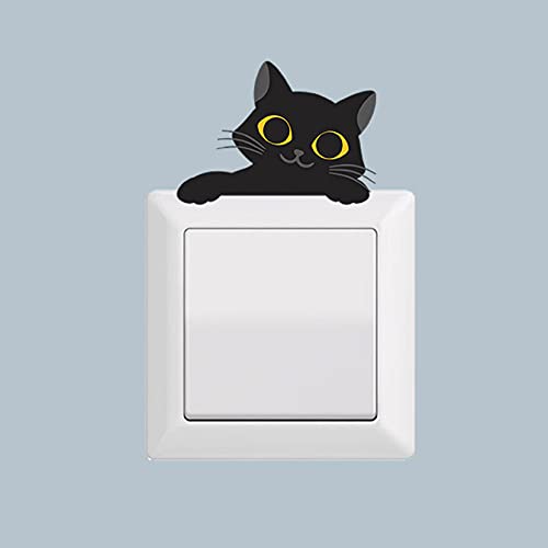 Ivviooo Black Cats Halloween Wall Decal,Cute Halloween Light Switch Sticker Removable,Cartoon Halloween Wall Decor,Decal For Walls,Halloween Window Clings For Kid Bedroom Car Office Home,H000F #TOP6