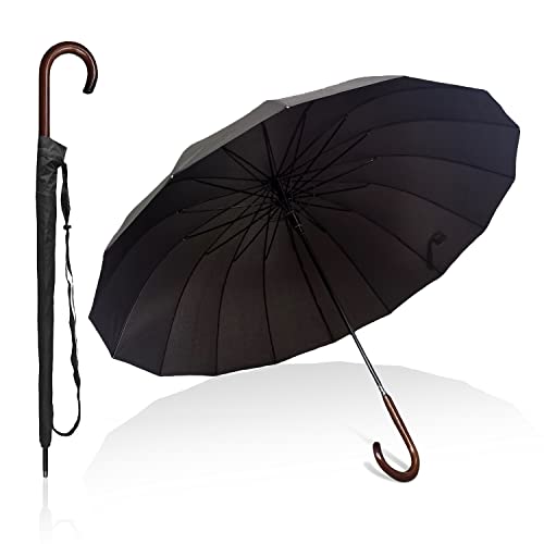 Parapluie de golf automatique 16 baleines grand format pour deux personnes