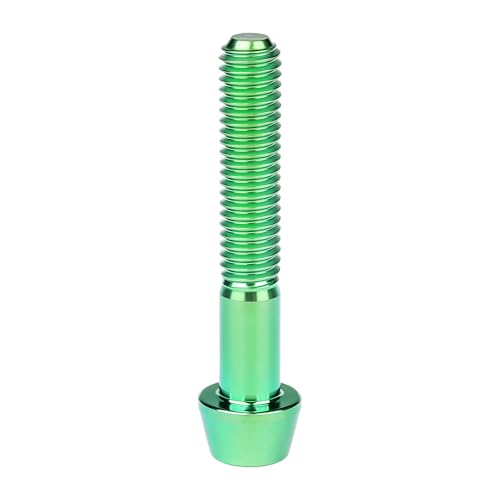 Image of Titanium Ti Bolt M5x9 16 18 20 25 30 35 40 45 50 55 60mm Tapered Head Screws Pack of 4 (M5x35mm, Green)