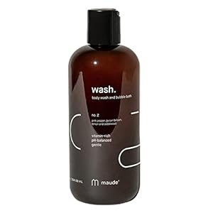Maude pH Balanced Body Wash + Bubble Bath No. 2 – Gentle Body Wash & Bubble Bath Soap – Omega 3, 6, 0 + Vitamin B3, B5, C, and E (12 oz)