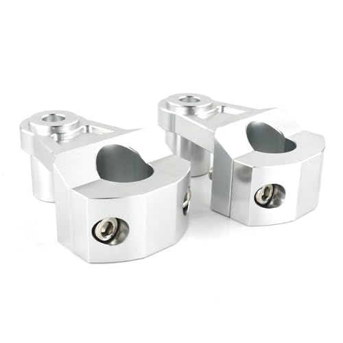 QYQY Motorrad-Lenkererhöhung Für Kawasaki Für Vulcan 1600 800 1700 Voyager 2000 1500 Erhöhen Verlängern Adapter Heberklemme Lenkererhöhungs-Verstelladapter(Silber)