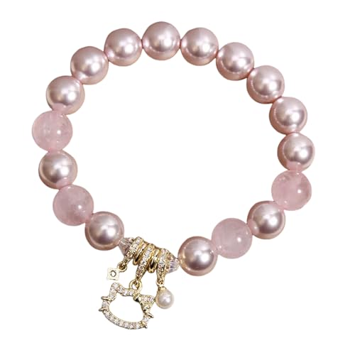 Bracelet jade coloré fait main en cristal rose, cadeau femme ajustable