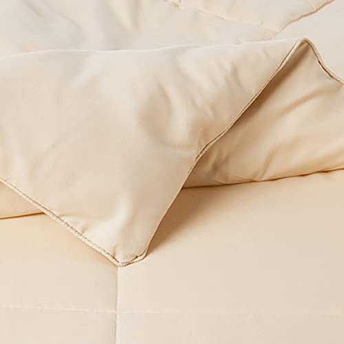 Image of Sweet Home Collection 8 Piece Bed in a Bag with Dobby Stripe Comforter, Sheet Skirt, and Sham Set, Twin, Beige, 8