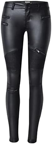 Faringoto Low Rise Pu Leather Pants Women