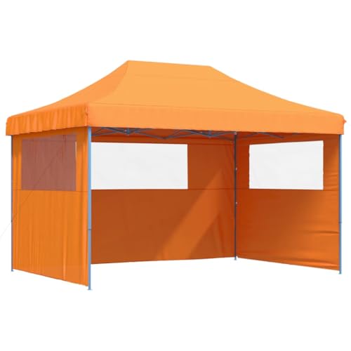 vidaXL Tienda de Fiesta Plegable Pop-Up 3 Paredes Laterales Naranja, Tienda, Tienda de jardín, cenador de Camping, toldo cenador, cenador toldo