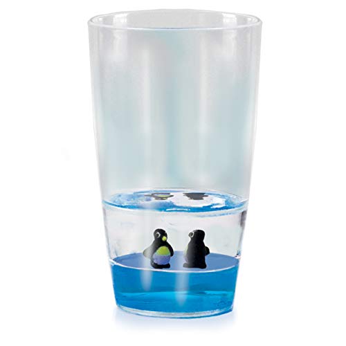 Deluxebase Floatarama Tumbler - Pinguin Acryl-Trinkglas mit schwimmenden Tierfiguren. 250 ml BPA-frei Pinguin Trinkglas für Kinder und Erwachsene.
