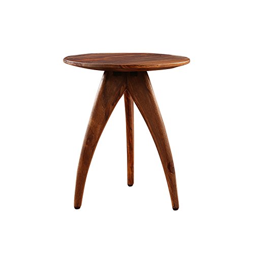 HomeTown Blake Solid Wood Bar Chair and Stool in Brown & White Colour