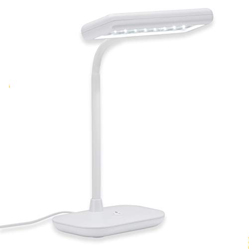 BRILONER - LED Schreibtischlampe mit Ein/Aus-Schalter, schwenkbar, kaltweiße Lichtfarbe, Tischlampe, Lampe, Nachttischlampe, Tischleuchte, Deko, Bürolampe, Leselampe Bett, 44x23x12 cm, Weiß BRILONER - LED Schreibtischlampe mit Ein/Aus-Schalter, schwenkbar, kaltweiße Lichtfarbe, Tischlampe, Lampe, Nachttischlampe, Tischleuchte, Deko, Bürolampe, Leselampe Bett, 44x23x12 cm, Weiß
