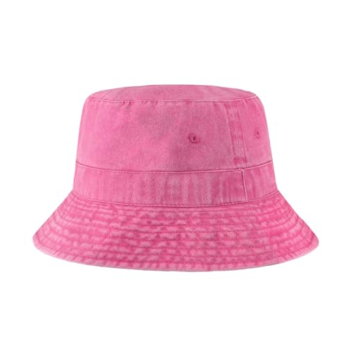 Hot Summer Bucket Hat - Trendy Cotton Sun Hat for Beach Golf Fishing - Fun Outdoor Vacation Boonie for Men and Women (Rose Bliss)