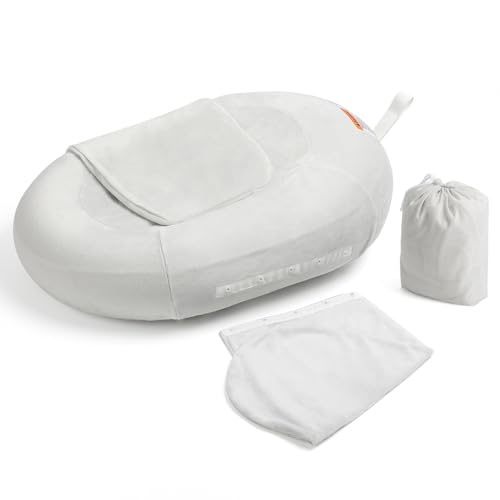 Inflatable Baby Bathtub, NICEMER Infant Bathtub Sink Bather Includes Microfleece Cover 2-in-1 Detachable Swaddle Wings and Storage Bag, Present for 0-6 Months Newborns, Portable Home Travel by NICEMER - Used condition - US$18.99