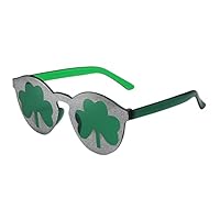 St Patricks Day - Set di 8 occhiali da sole in plastica, per decorazioni di San Patrizio Vfj827 (verde, 16 x 8 cm