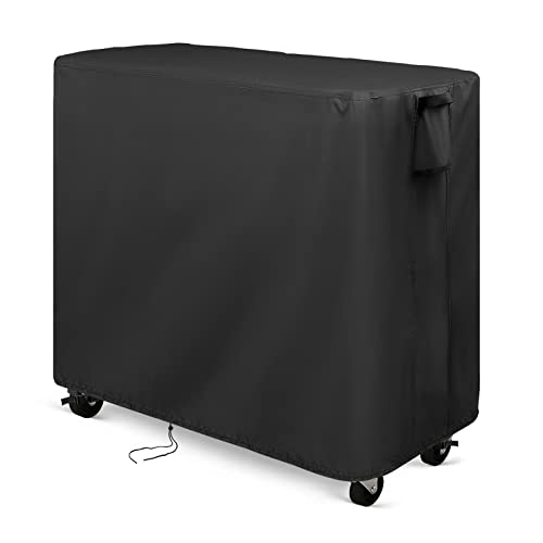 Kingling Cooler Cart Cover for 57 Quart Patio Cooler Cart, Waterproof Outdoor Cooler Cart Cover for Rolling Ice Chest Cooler with Wheels, Deck, and Grill Table - 28''L x19''W x30''H Inch(Black)