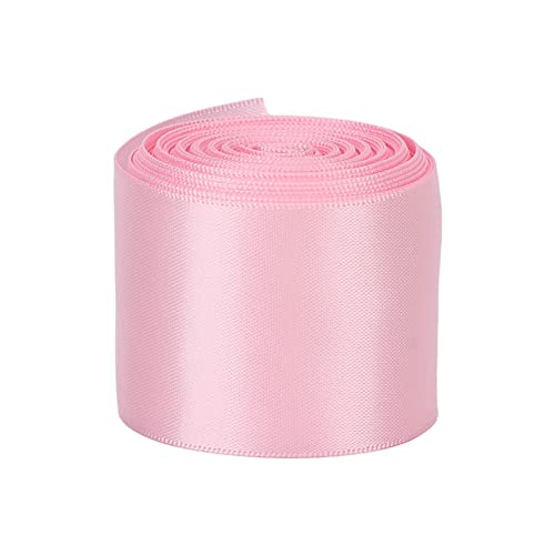 両面サテンリボン パーティー 結婚式 DIY ポリエステルリボン ギフトラッピング用 三つ編み 工芸品 1.5インチ (ピンク)