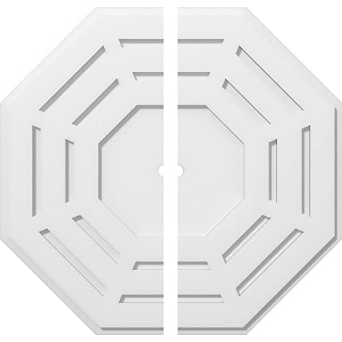 Ekena Millwork CMP28WN2-01000 Westin Architectural Grade PVC Contemporary, Two Piece Urethane Ceiling Medallions 28"OD x 1"ID x 11"C x 1"P