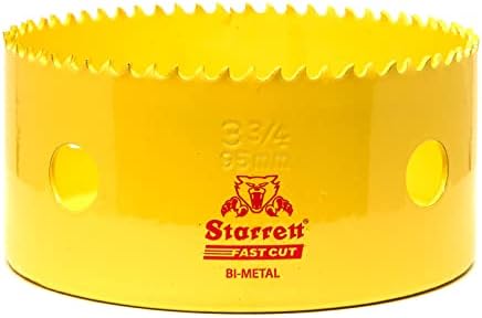 Starrett HSS Bi-Metal Hole Saw - FCH0100 Fast Cut Extra Cobalt Hole Saw - For Stainless Mild Sheet Wood Plastic Various Materials - 25mm