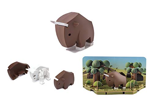 HALFTOYS HA003 Collectibles Magnetic Animals Play Sets, Lion 3D Jigsaw Puzzle Blocks, STEM Educational Take Apart Toys Gift for Toddler & Kids 3+ Years (Gnu)