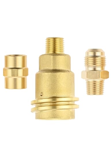 3 Pack QCC1 Nut Propane Gas Fitting Adapter Kit, QCC1 Male to 1/4" NPT Male, 3/8" Flare Female to NPT Male, NPT Female to 1/4" NPT Male Coupler, for BBQ, Stove, Heater, RV