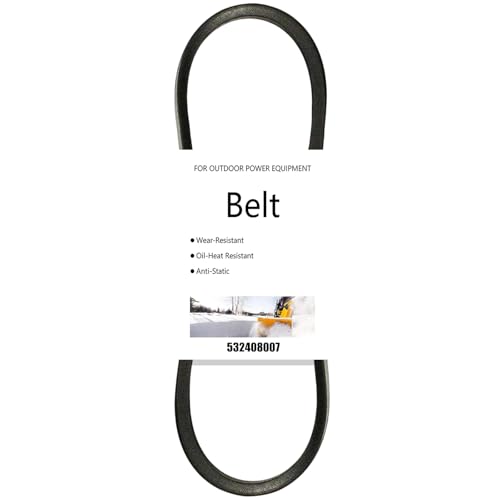 Diskary 532408007 Auger Drive Belt for Craftsman Husqvarna Jonsered Poulan Snow Blower PP1150E27 PP208E24 PP208EPS24, Replaces 408007 5324307-83 (5/8" x 38")