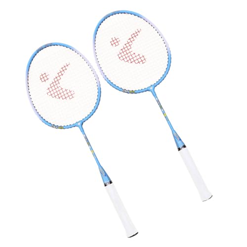 CONGARTENO Raqueta Bádminton Aluminio Ligera para Diseño Cartoon Seguro sin Ángulos Juego Exterior Duradero y Fácil de Transportar Colores Azul o Rosa Aleatorios Color