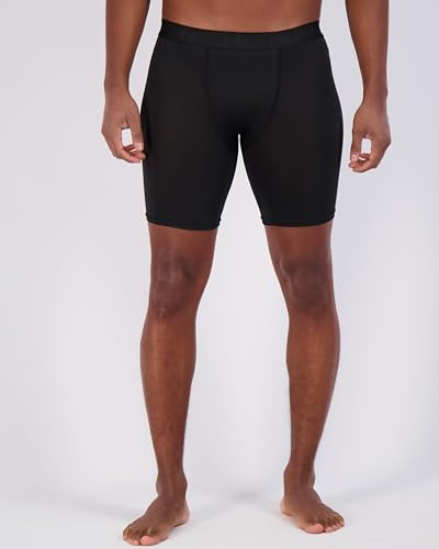 Real Essentials 5 Pack: Mens Compression Shorts - Quick Dry Performance Active Underwear (Available in Big & Tall)2