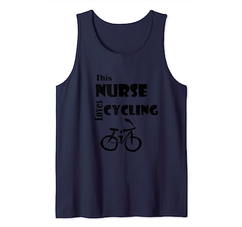 Smileteesjobsa Funny This Nurse Loves Cycling Cartoon Tank Top