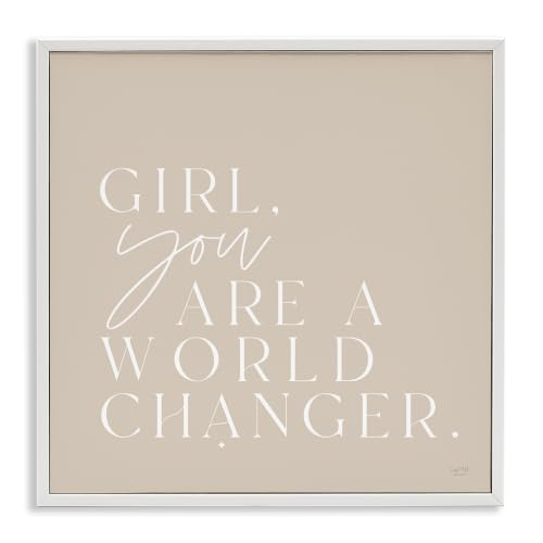 Girl Power World Changer Affirmation, 17 x 17 Inch Framed Giclée Print