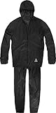 normani Unisex - Erwachsene Regenanzug (Jacke und Hose) - 100% wasserdicht Farbe Dunkelschwarz Größe L