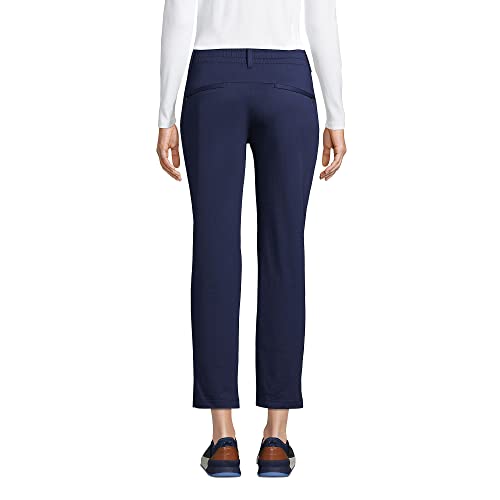 Lands' End Womens Active Flex Mr Po Crop Pants Deep Sea Navy Petite Small #TOP1
