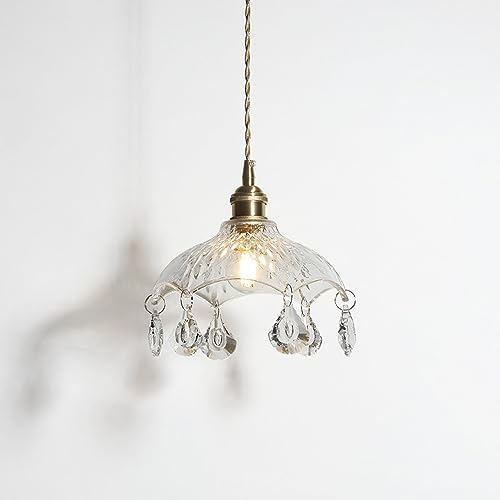 Lámpara creativa de latón y cristal artesanal estilo japonés