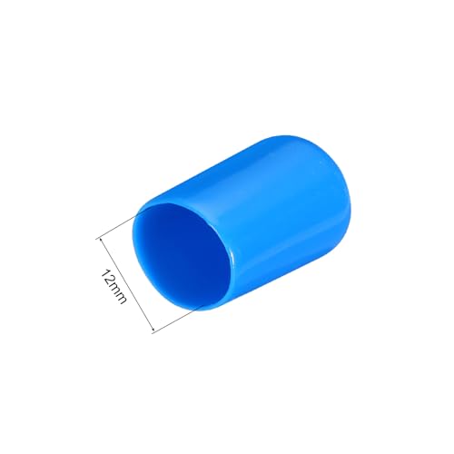 Image of MECCANIXITY 100pcs 12mm(1 /2 inch) Rubber End Caps Cover PVC Vinyl Screw Thread Protector Round Wire Shelf Caps for Screw Bolt Pipe Fence Post, Light Blue