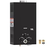 Gas Water Heater,16L Outdoor Instant Water Heater with Digital Display and Multi-Protection for Indoor Shower,Kitchenette,Laundry Room,Courtyards,Camping Outdoor Shower
