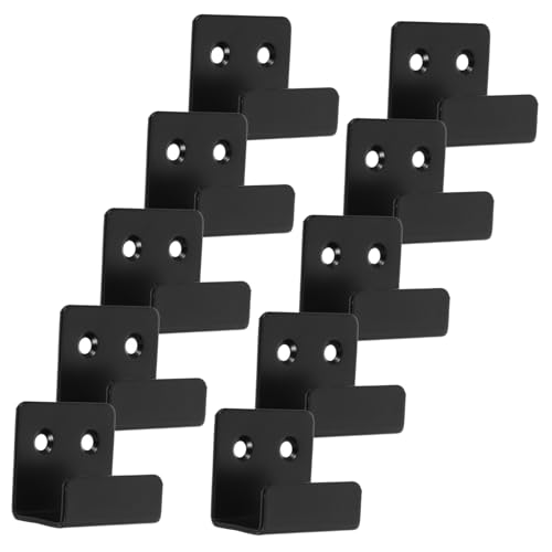 SOIMISS 10pcs Black Stainless Steel Tile Hanger Brackets with Movable Buckle Wall Display Hooks for Pictures Mirrors and Tiles Heavy Duty Wall Mounting Hardware for Home and Office