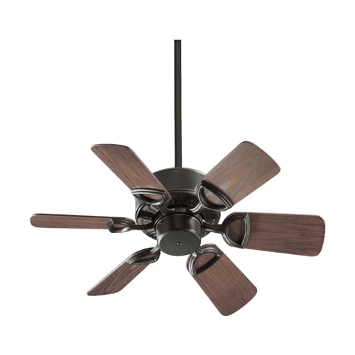 Quorum International 143306-95 Estate 6-Blade Patio Ceiling Fan with Walnut ABS Blades, 30-Inch, Old World Finish