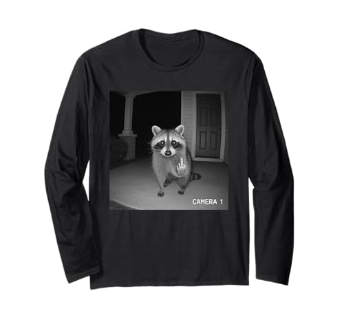 Funny Raccoon Flipping Off Middle Finger On Security Camera ����T�V���c