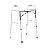 McKesson Folding Walker with Rubber Tips - Adjustable Height, Lightweight Mobility Aid, 350 lb Weight Limit, 1 Count
