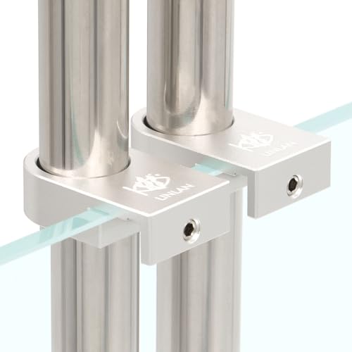 Image of LINLAN 2-Pack Aquarium Aluminum Alloy Lily Pipe Holder, Fits Up to 3 /4 inch OD Pipes & 1 /2 inch Rimless Glass, Anti-Overflow Groove Design, for Frameless Aquariums(L)
